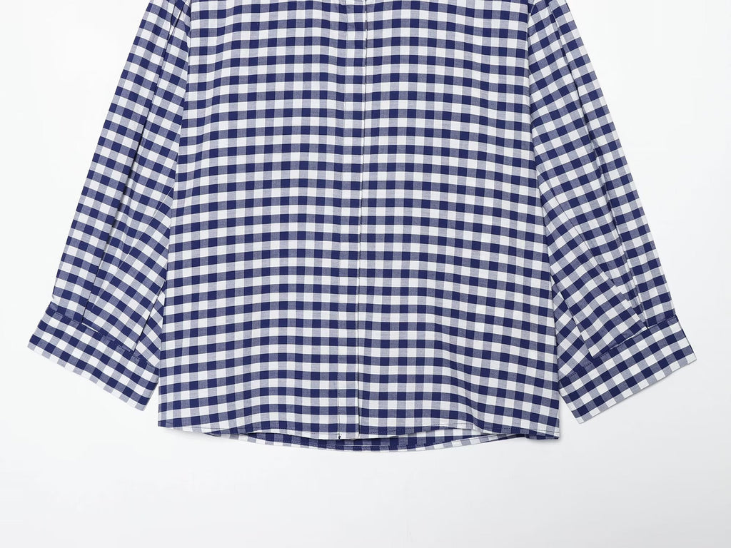 suit Women's 2 pieces plaid button up shirt+shorts