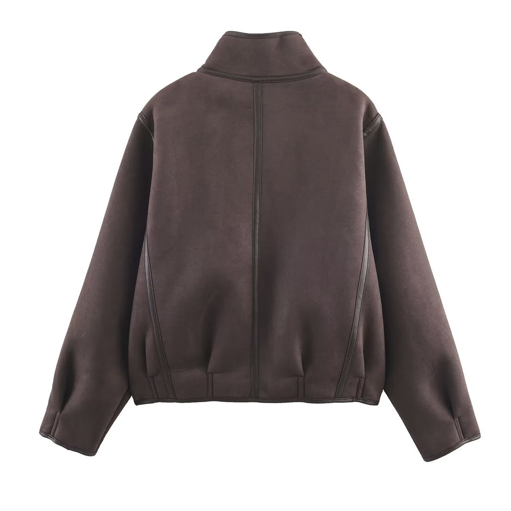 Women's stand collar double-sided jacket Coat