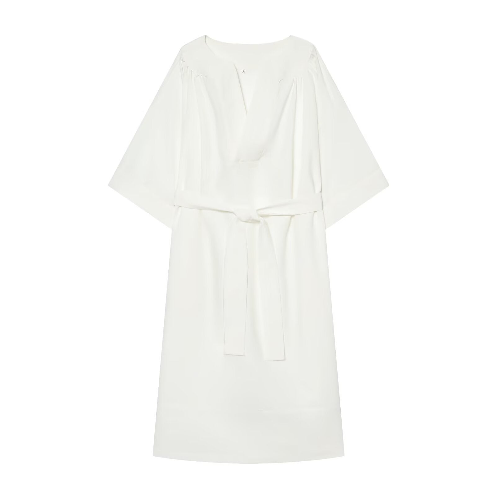 Women's With Belt loose long shirt style dress