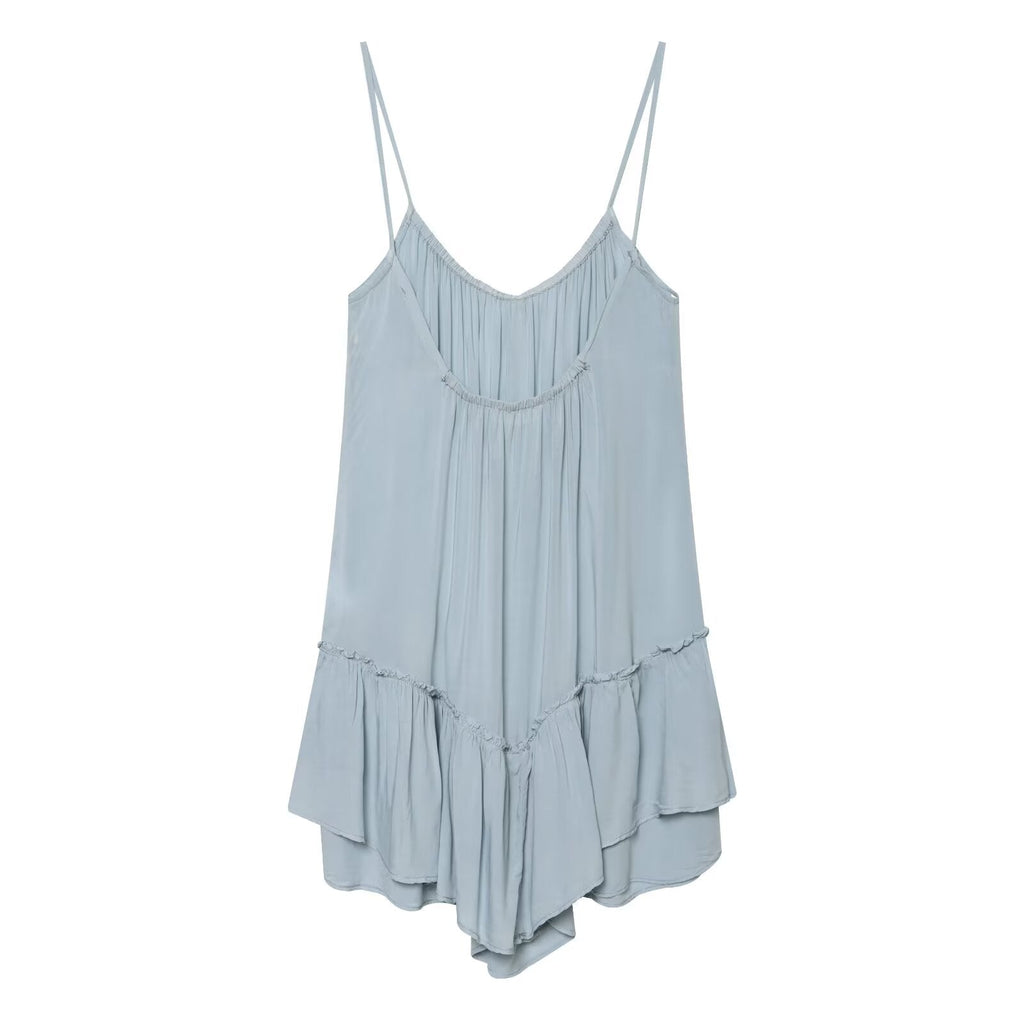 Women's layered decorative suspender mini dress