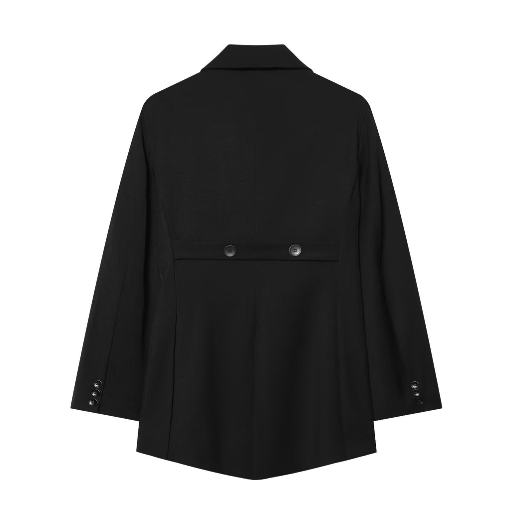 Women's asymmetrical hem Wool blend Blazer Coat