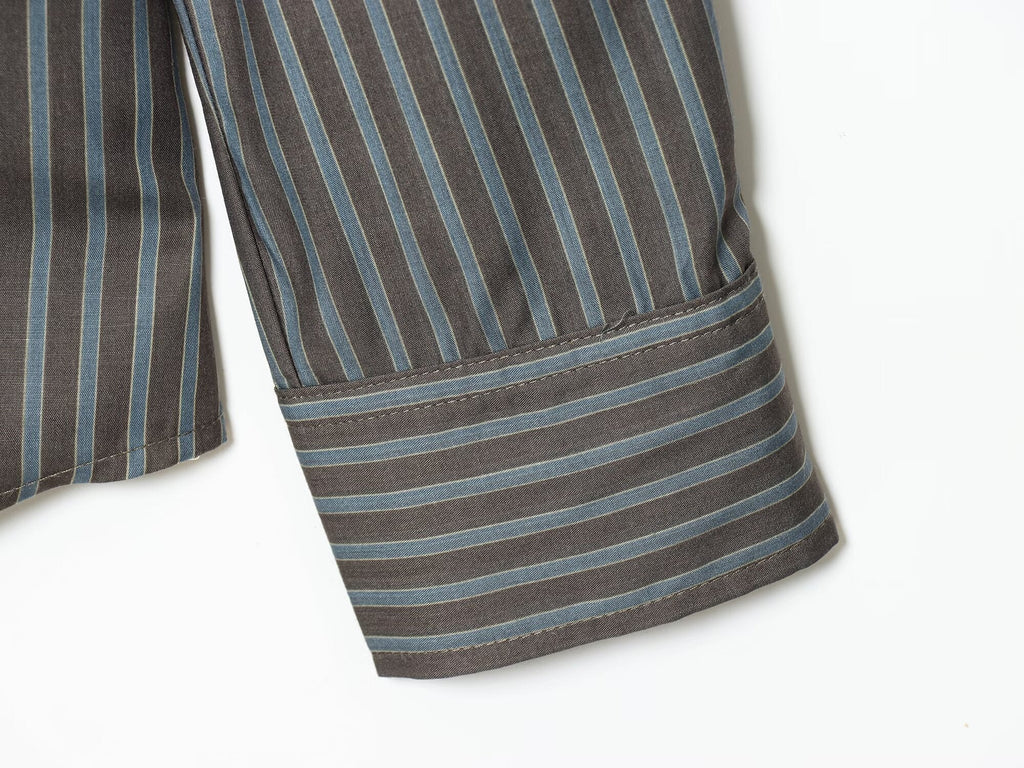 Women's new fashion casual striped poplin shirt