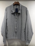 Women's new versatile embroidered striped stand collar thin jacket