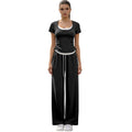 2026 women's new fake two-piece coat wide-leg pants sports two-piece suit
