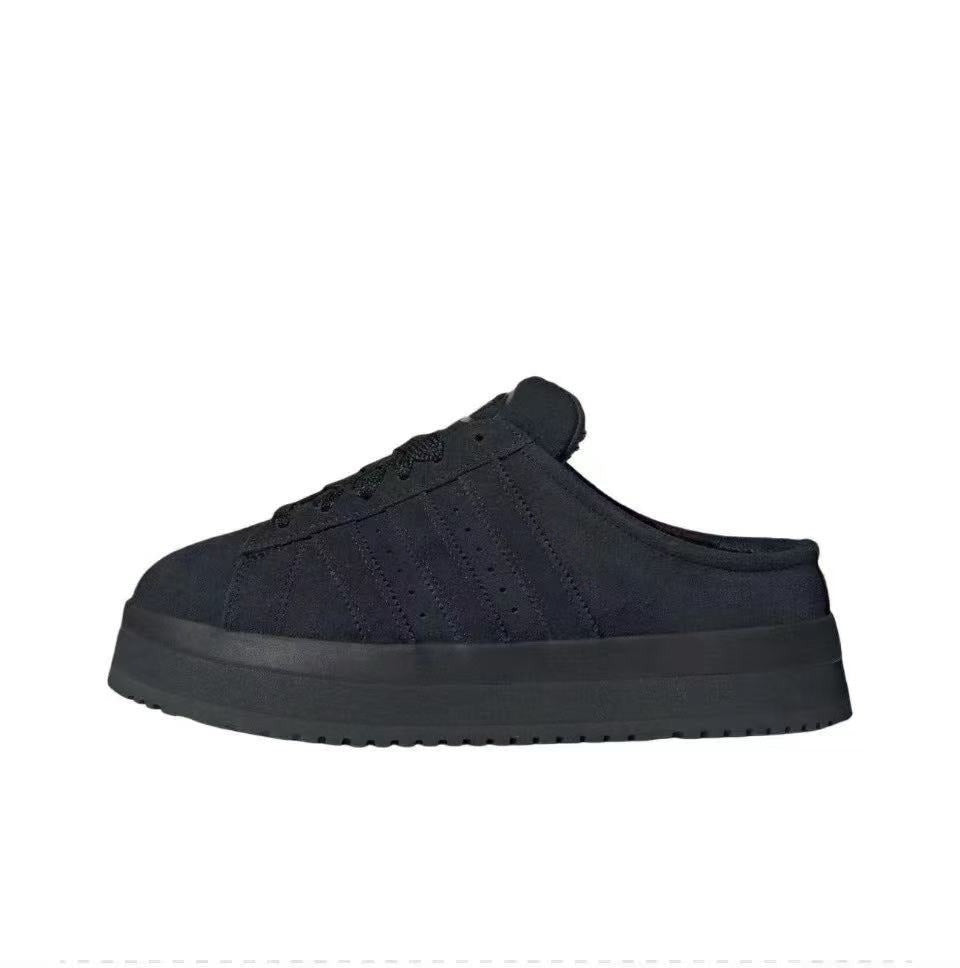 Women's casual fleece-lined platform slippers