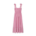 Women's bow wide shoulder strap striped dress