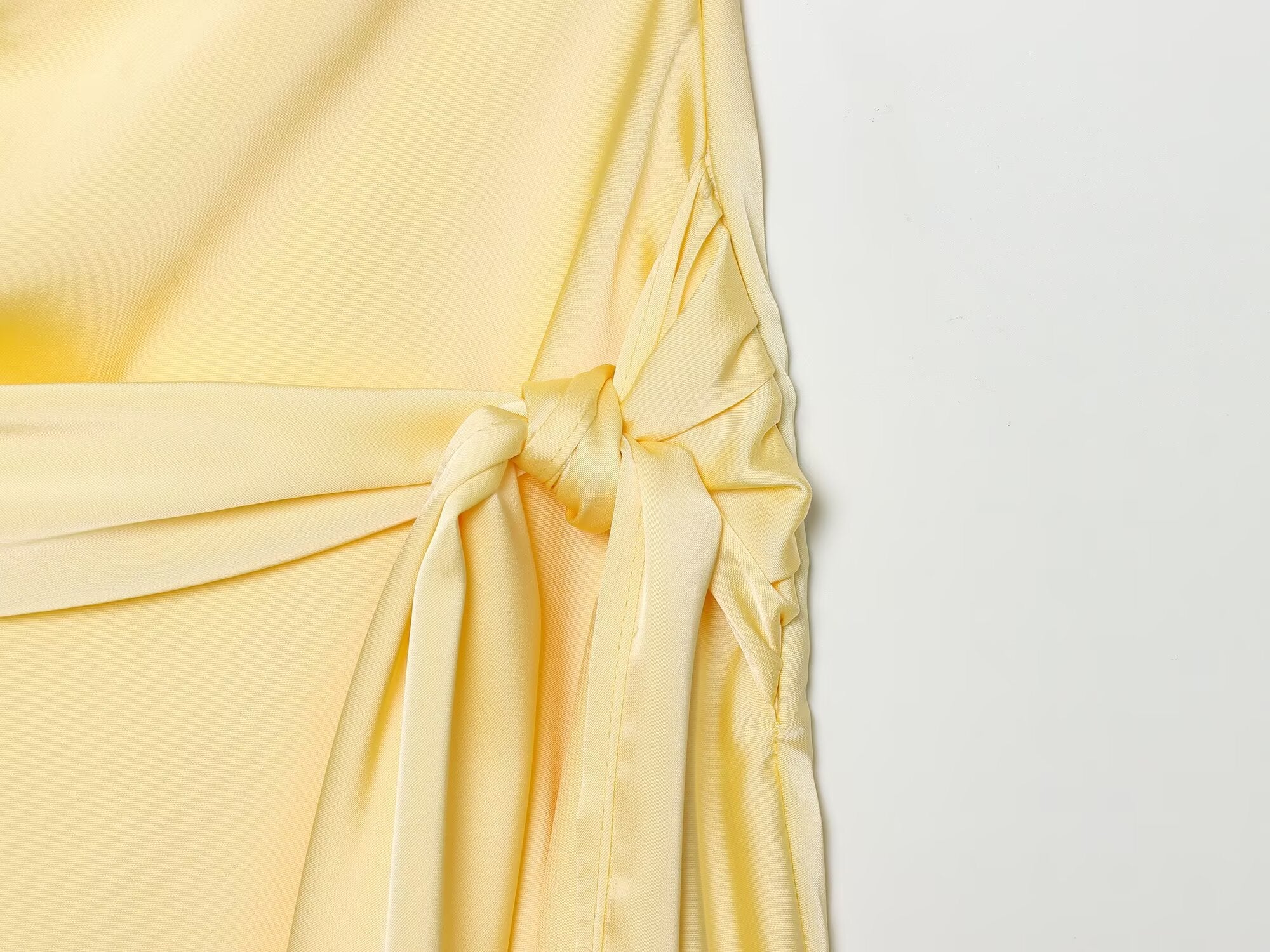 Women's satin textured belt mini dress