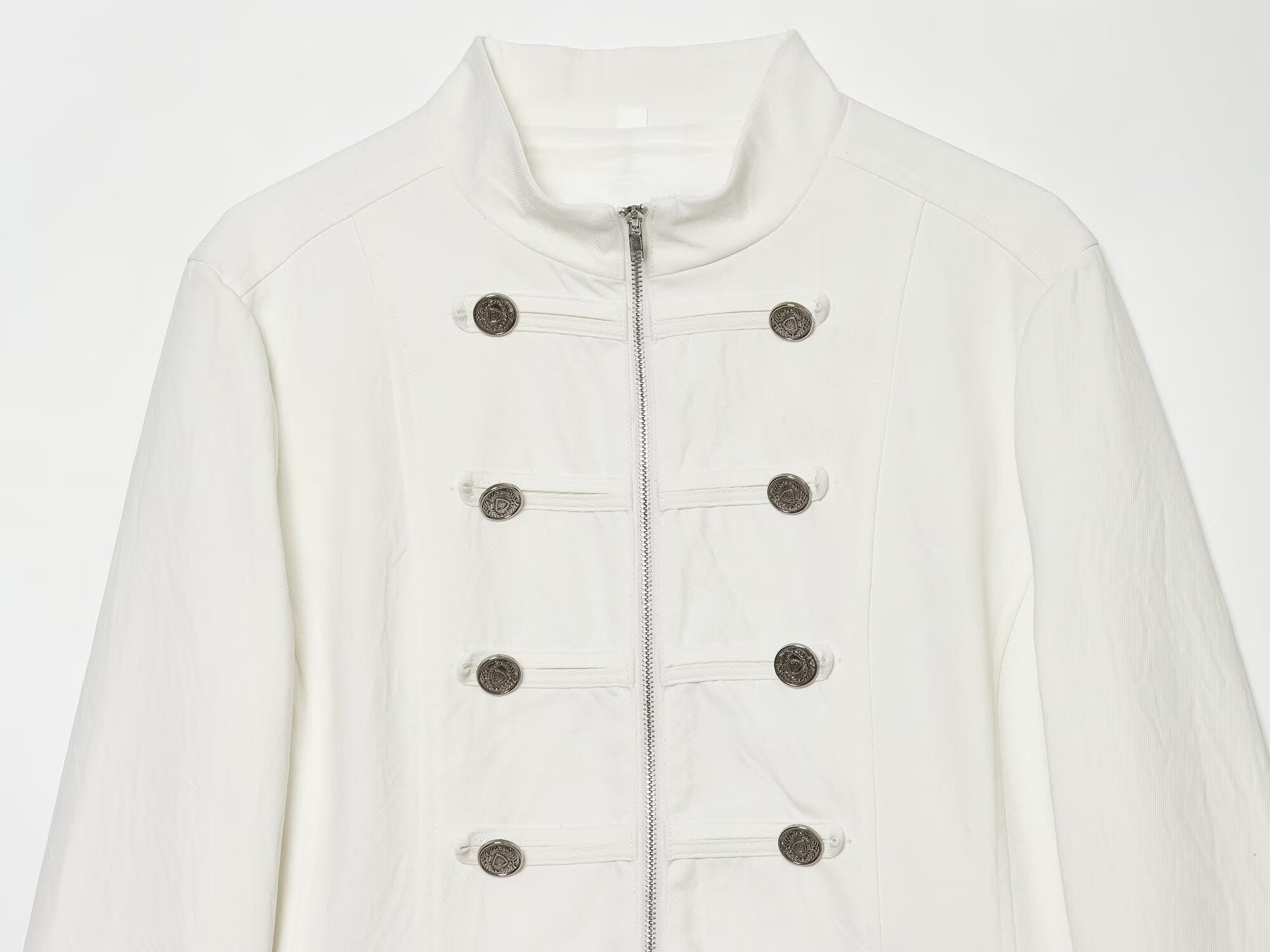 Women's standing collar breasted decorative Blazer Coat