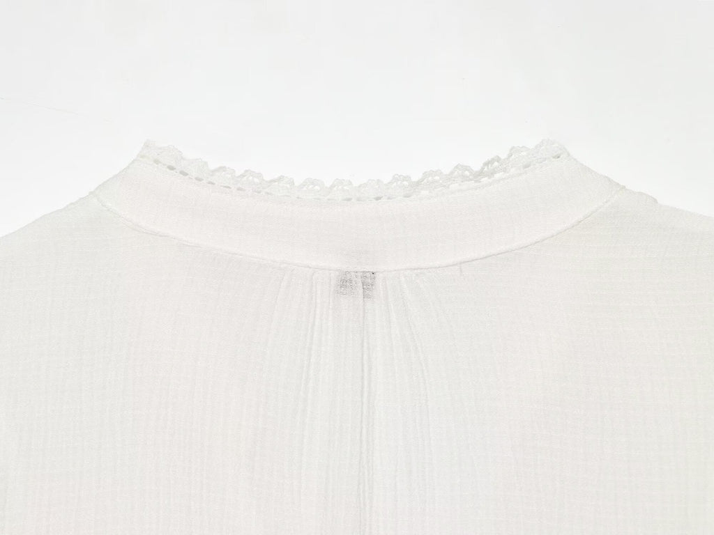 Women's layered decorative embroidered top