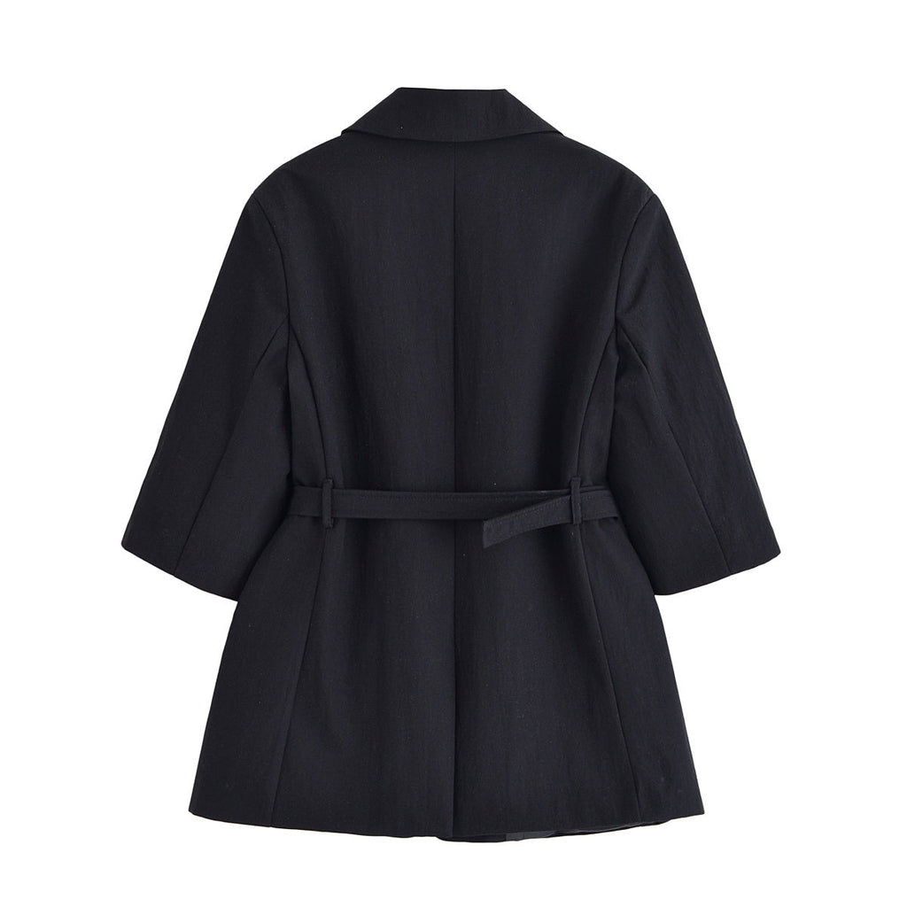 suit Women's 2 pieces five quarter sleeve lace up  Blazer Coat+shorts