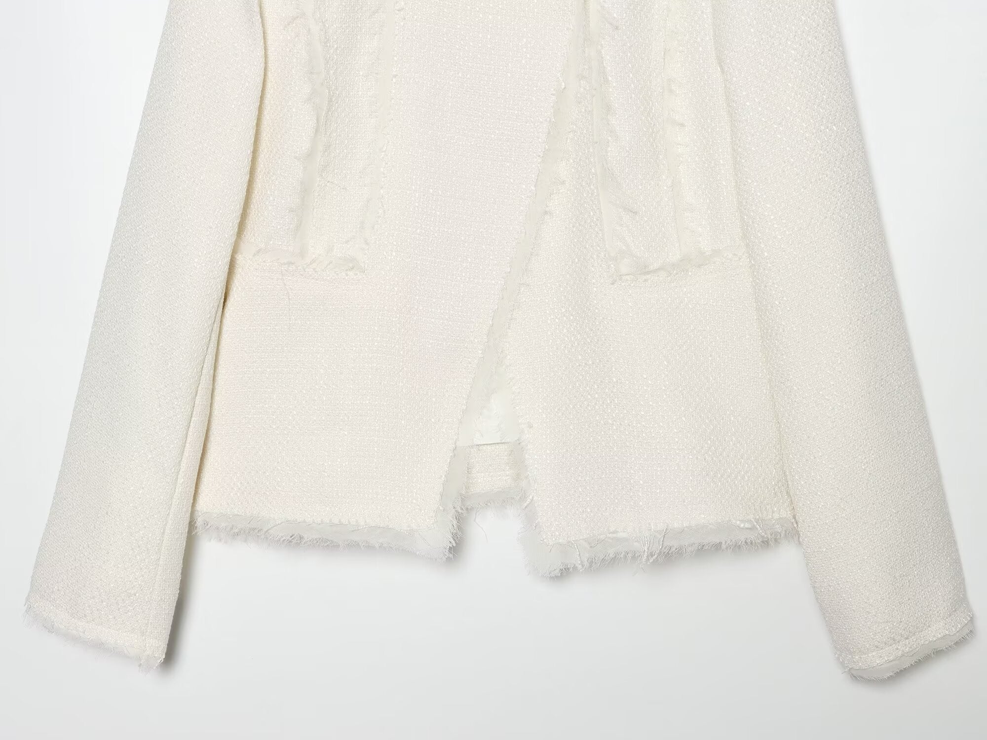 Women's Hairy edge decorative stand collar Blazer Coat