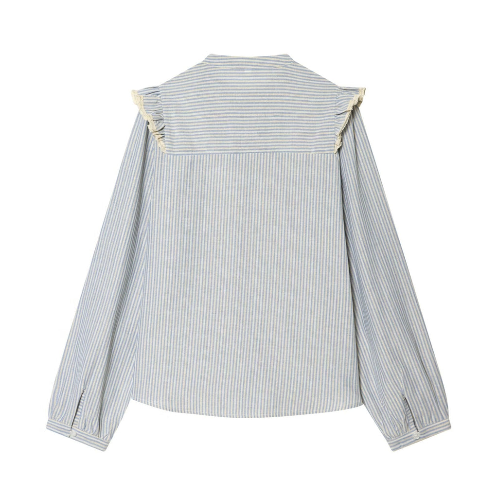 Women's metallic layered decorative striped shirt