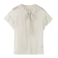 Women's bow decoration polka dot shirt