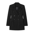 Women's new fashion black double breasted dress style suit jacket