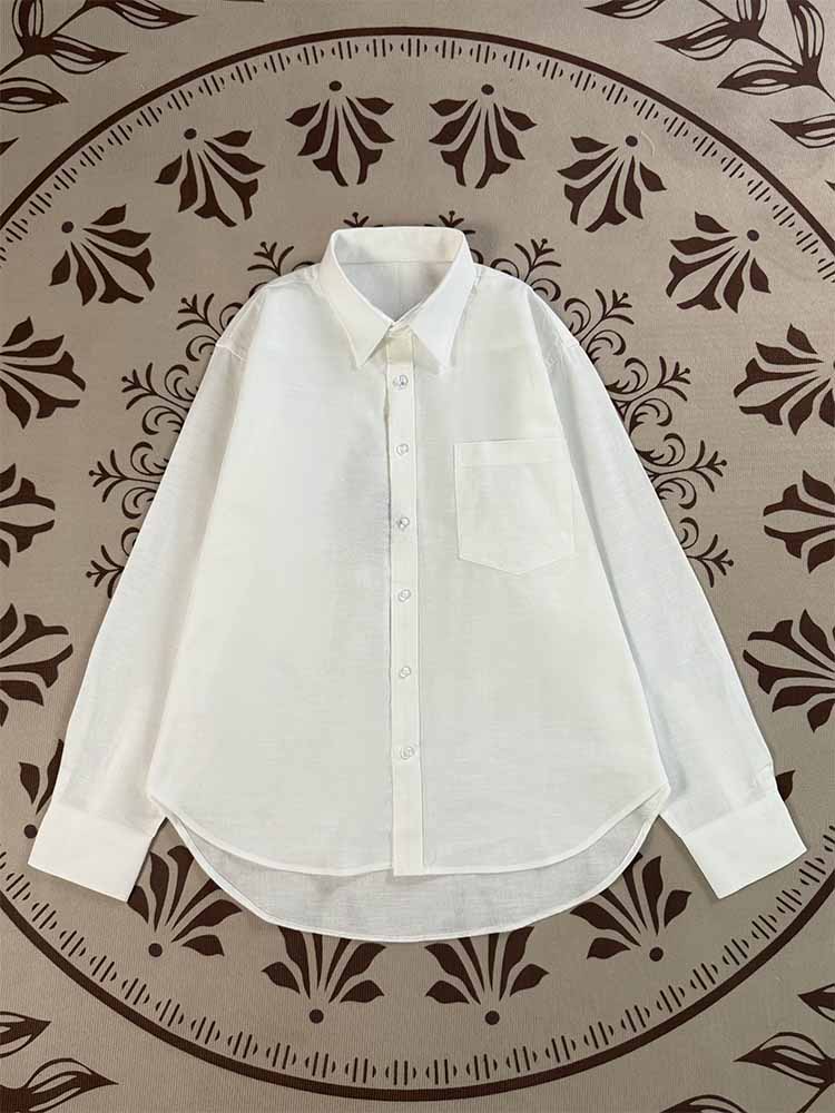 2026 Women's New Pocket Decorated Sunproof Embroidered Flax Long Sleeve Shirt