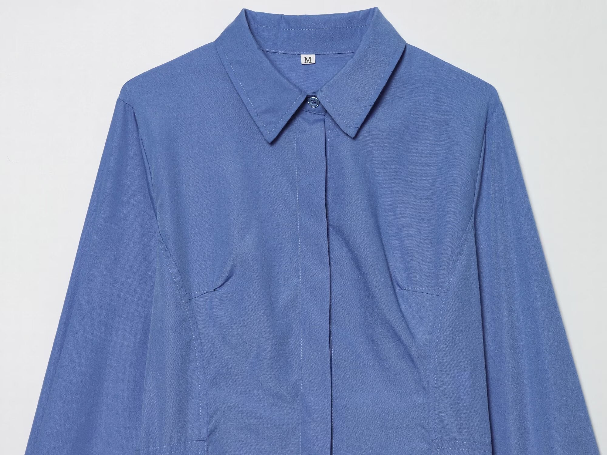 Women's short skirt style hemline poplin shirt