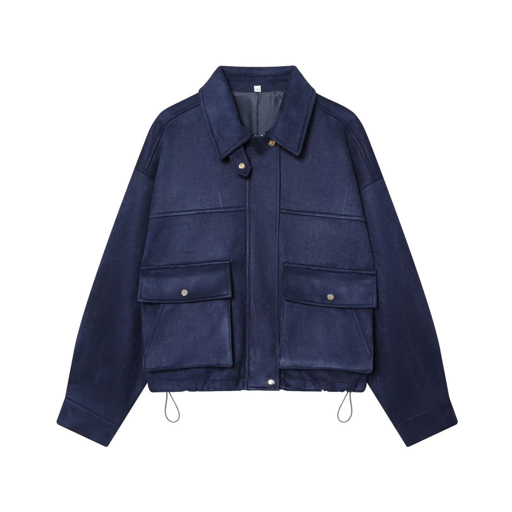 Women's suede Faux Leather pilot jacket Coat