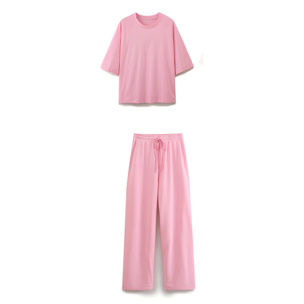 suit Women's 2 pieces double-sided fabric loose T-shirt+Jogging pants