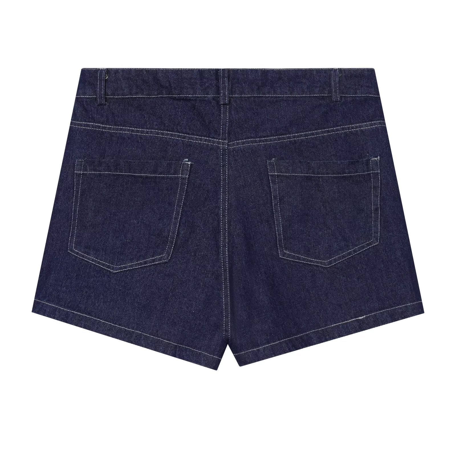 suit Women's 2 pieces casual short denim shirt+culottes