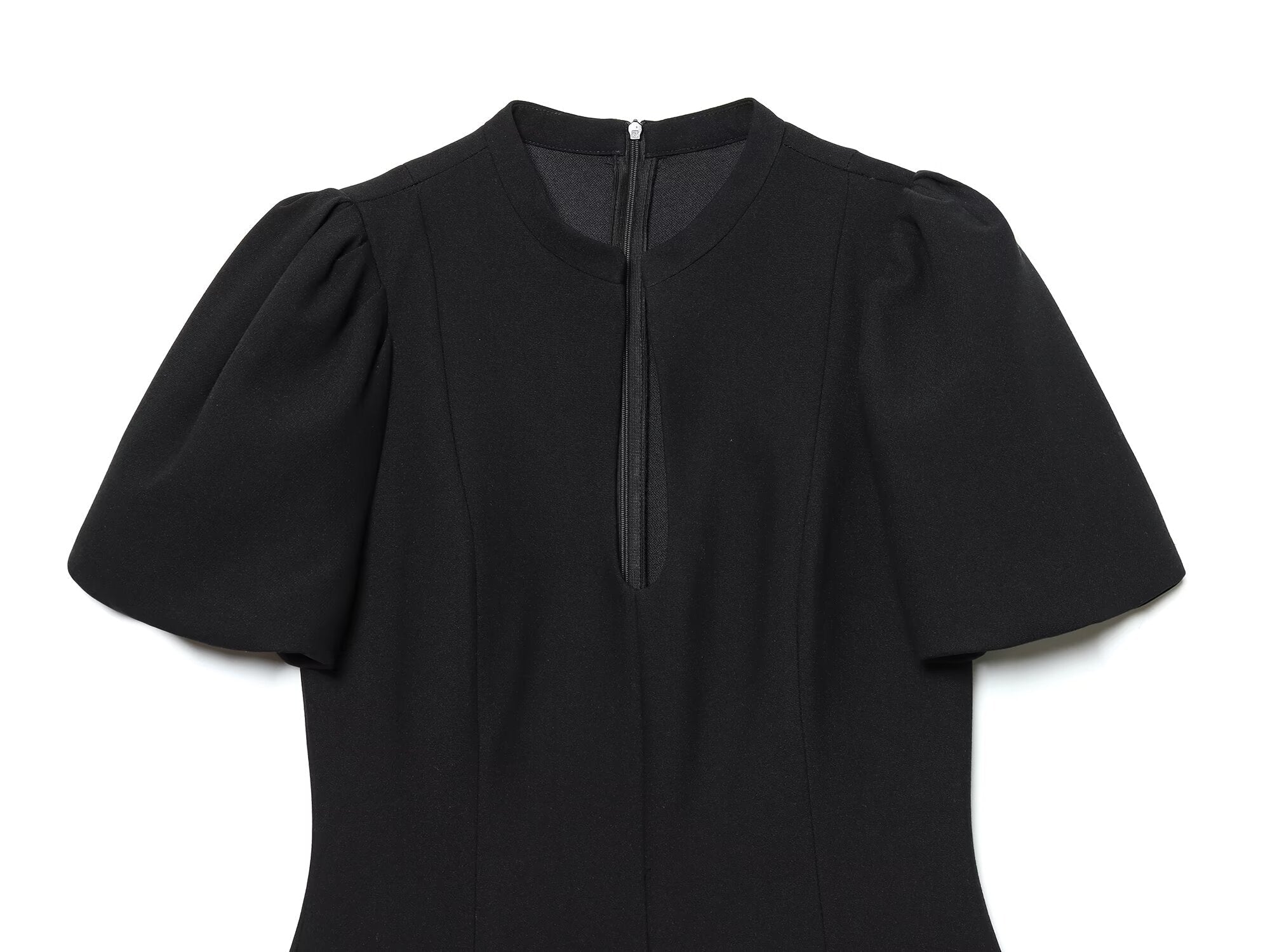 Women's O-Neck bubble sleeve mini dress