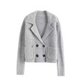 Women's soft texture double breasted knitted cardigan Coat