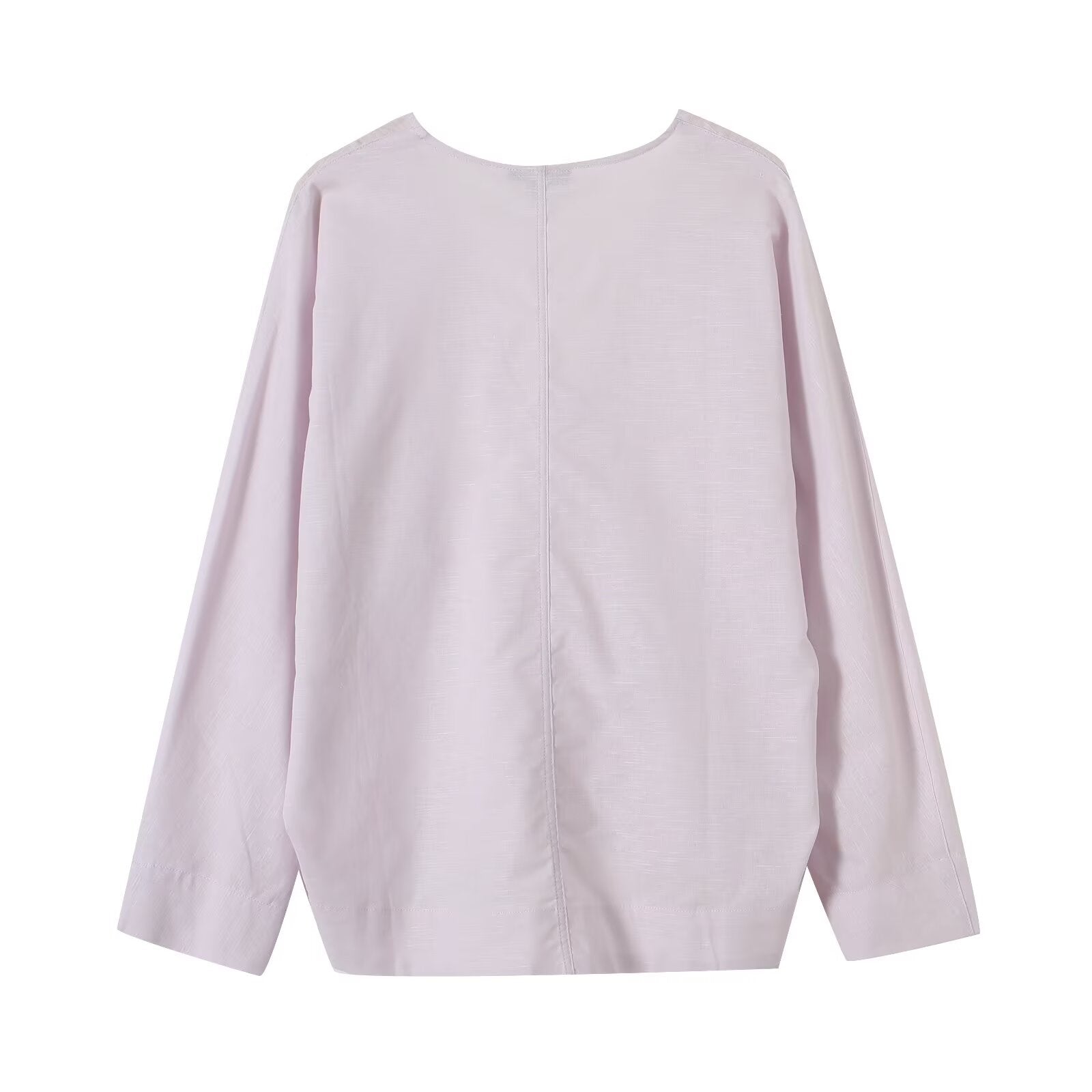 Women's loose V-neck linen blend cover shirt