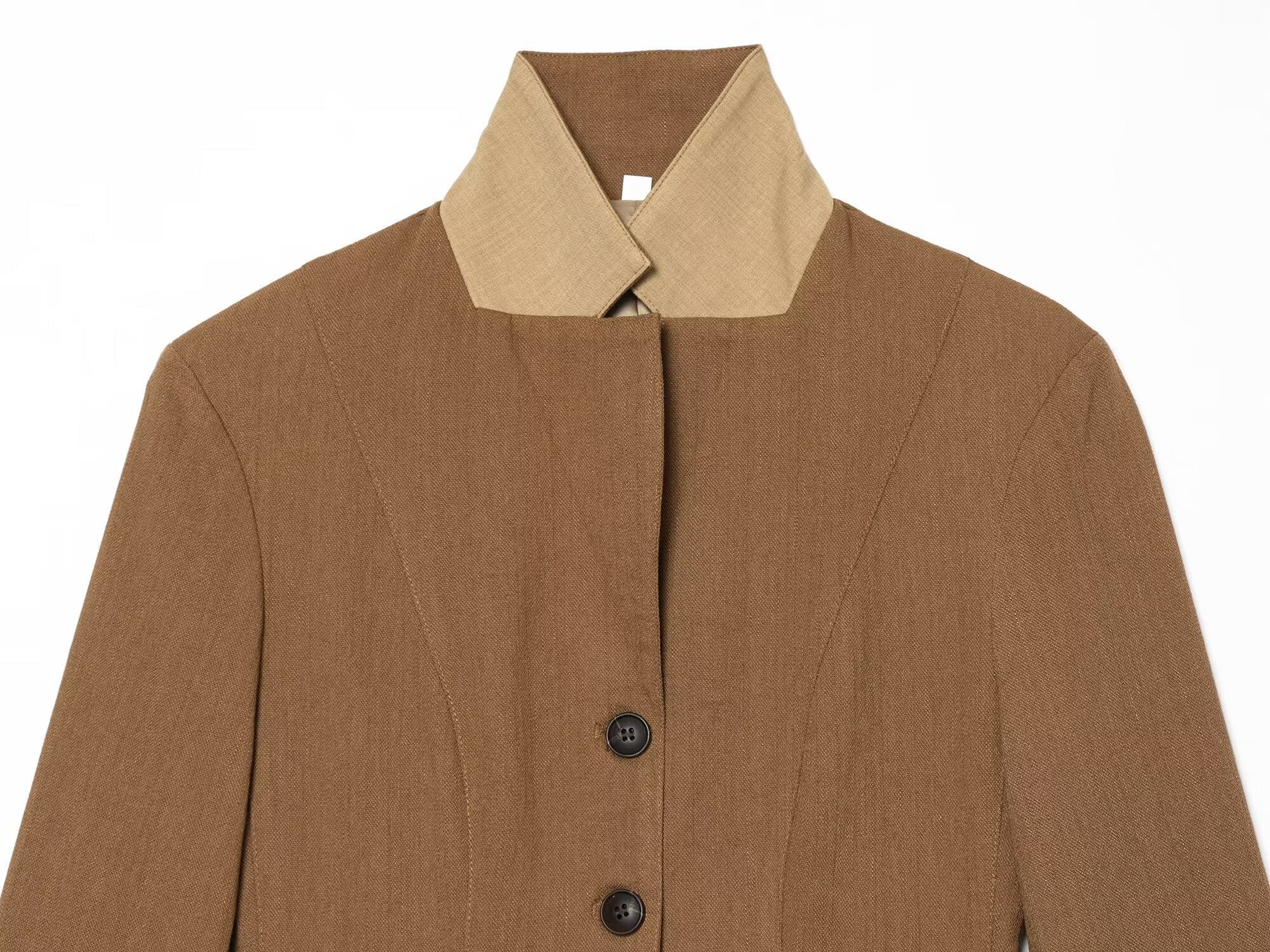 Women's slim linen blend Blazer Coat