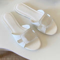 Women's new thin bottom hollow flat slippers have a shoe box