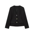Women's new with shoulder pads slim V-neck Blazer Coat