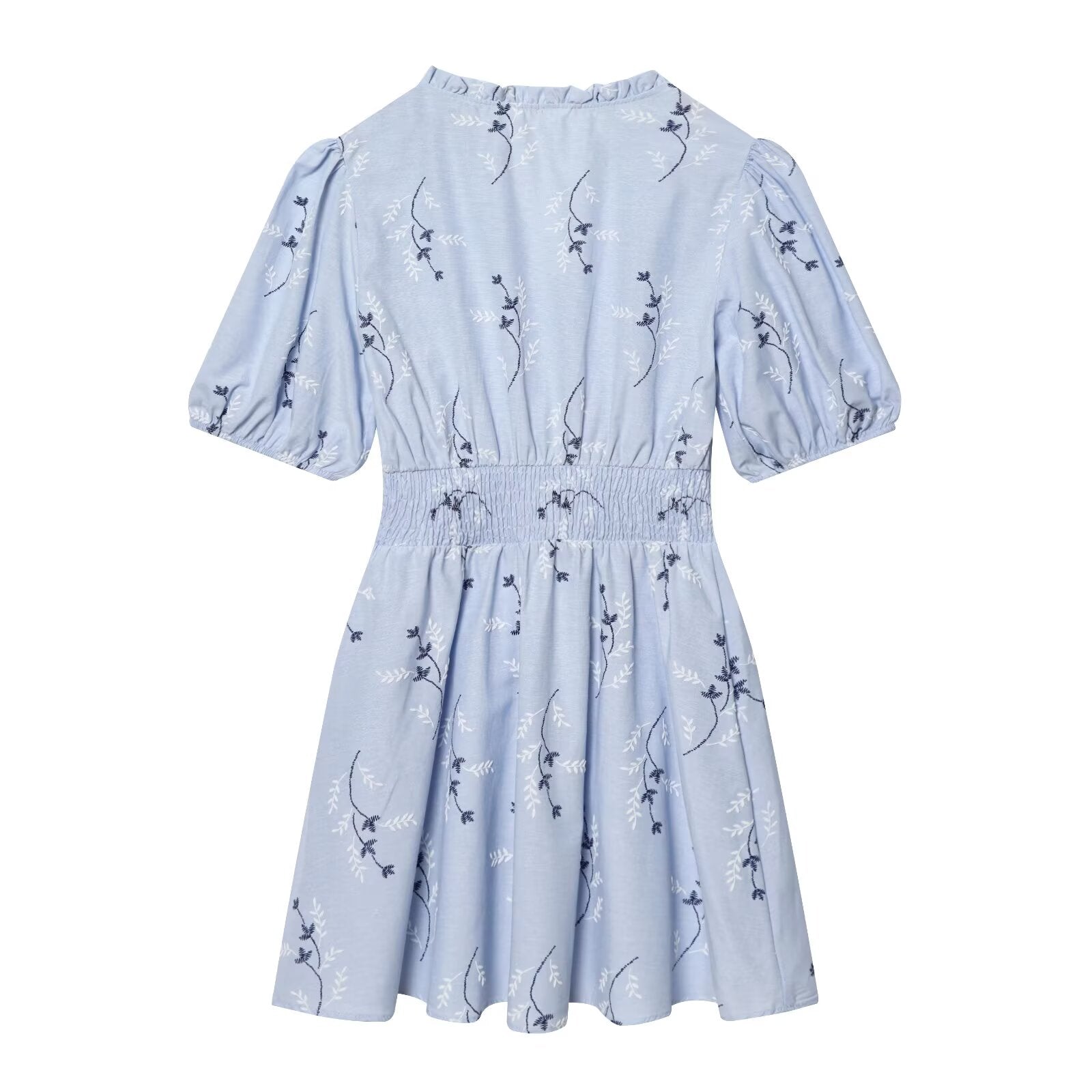 Women's pressed glue embroidered printed dress