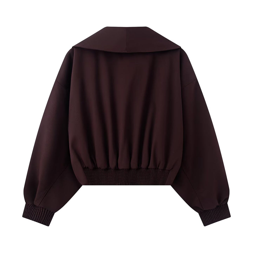Women's long sleeved lapel short Coat