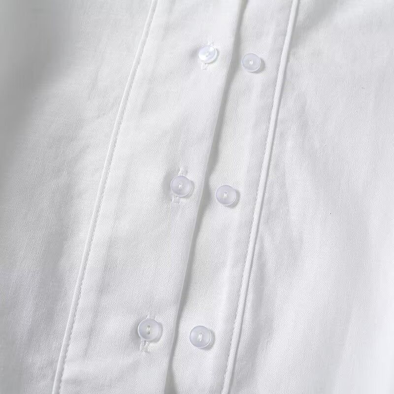 Women's casual linen blend sleeveless shirt
