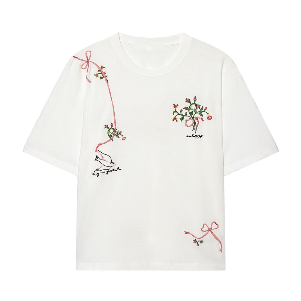 2026 multi-color printed letter T-shirt women short sleeved O-neck loose T-shirt