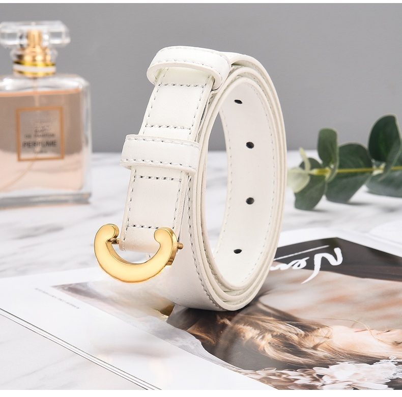 Women's New Casual Joker Multicolor Leather Vacuum Plating Vintage Bronze Buckle Buckle Belt. With box